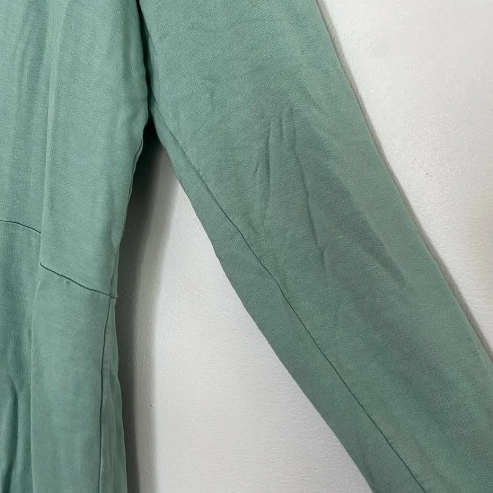 LOGO Full Zip Hooded Jacket SZ Lg Green Long Sleeve Pockets Athleisure Transitio
